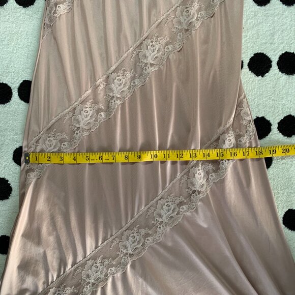 Vintage Y2K 90s Satin Sheer Lace Long Maxi Lingerie Slip Dress Nightgown - Picture 14 of 16